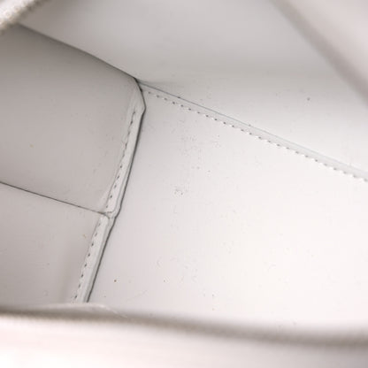 Balenciaga Semi Shiny Calfskin Crocodile Embossed Neo Classic Silver Hardware Mini City White 10 of 10