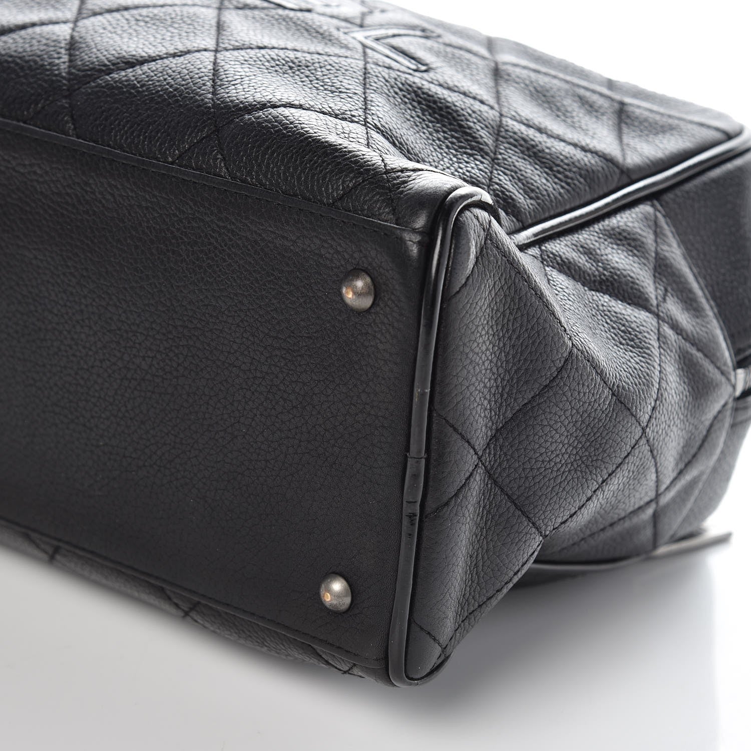 Chanel Caviar Patent Quilted Large Bowler Black 10 of 12