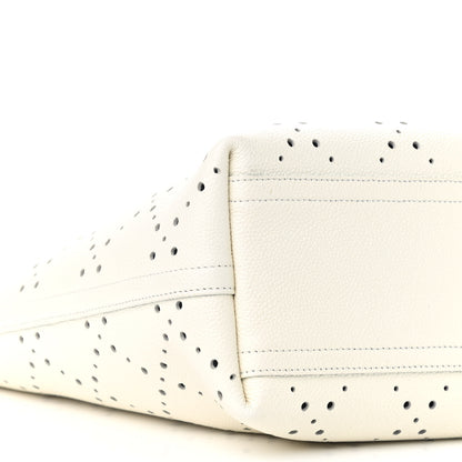 Chanel Perforated Grained Calfskin Small Shopping Tote White 8 of 9
