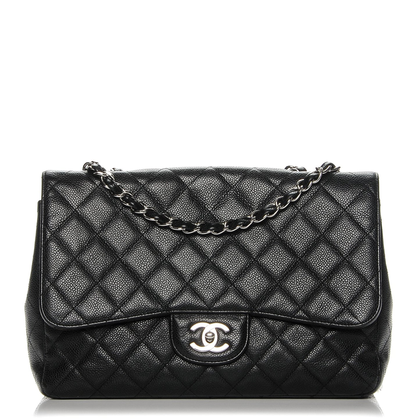 Caviar Quilted Jumbo Single Flap Black