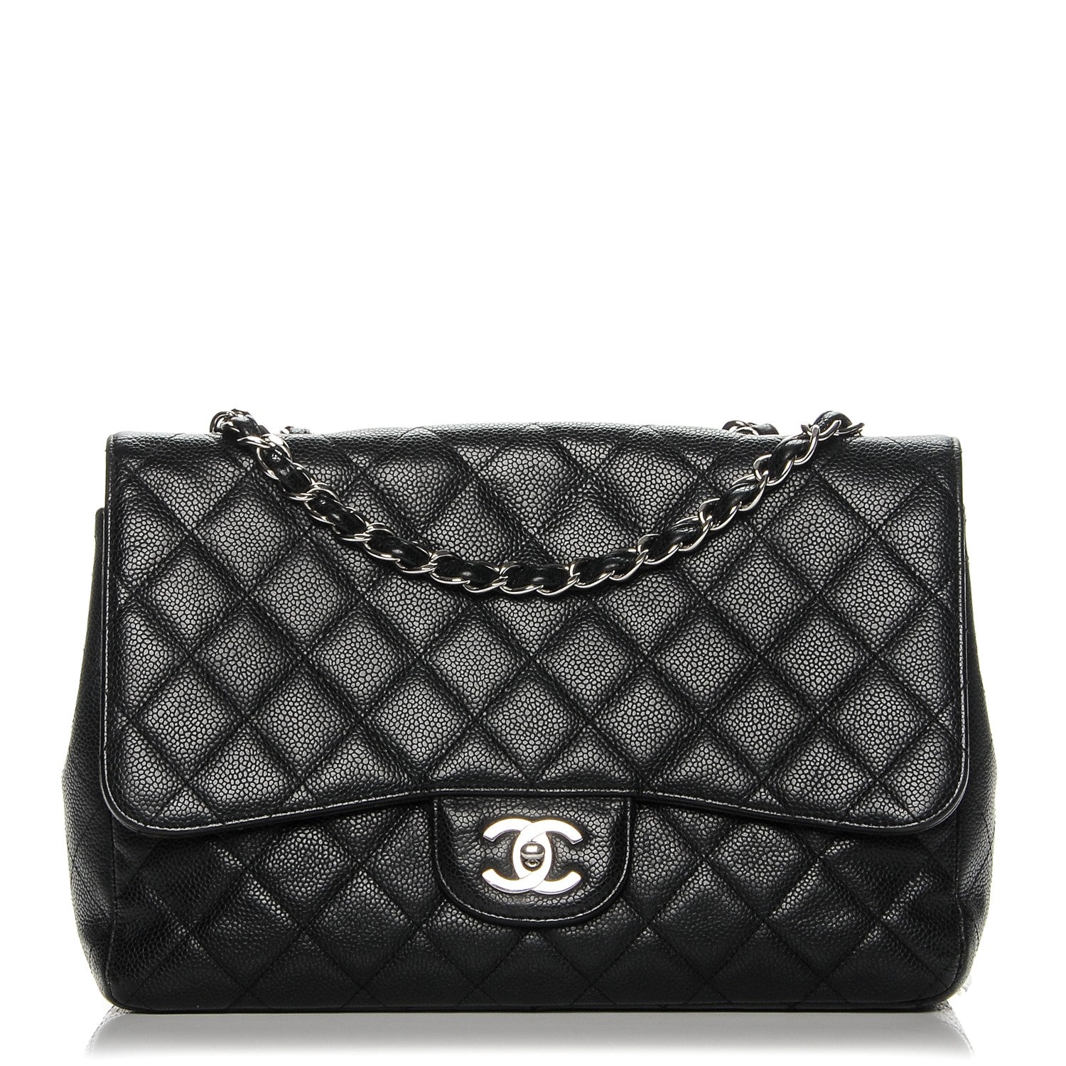 Chanel Caviar Quilted Jumbo Single Flap Black 1 of 8