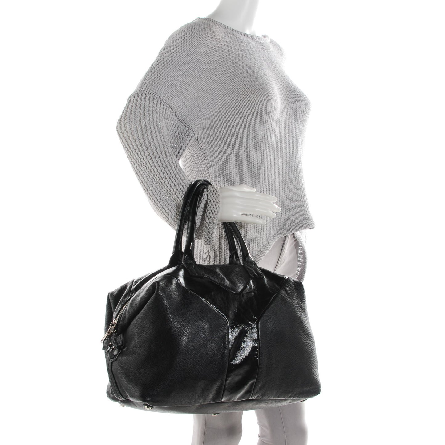 Calfskin Patent Medium Easy Sac Black