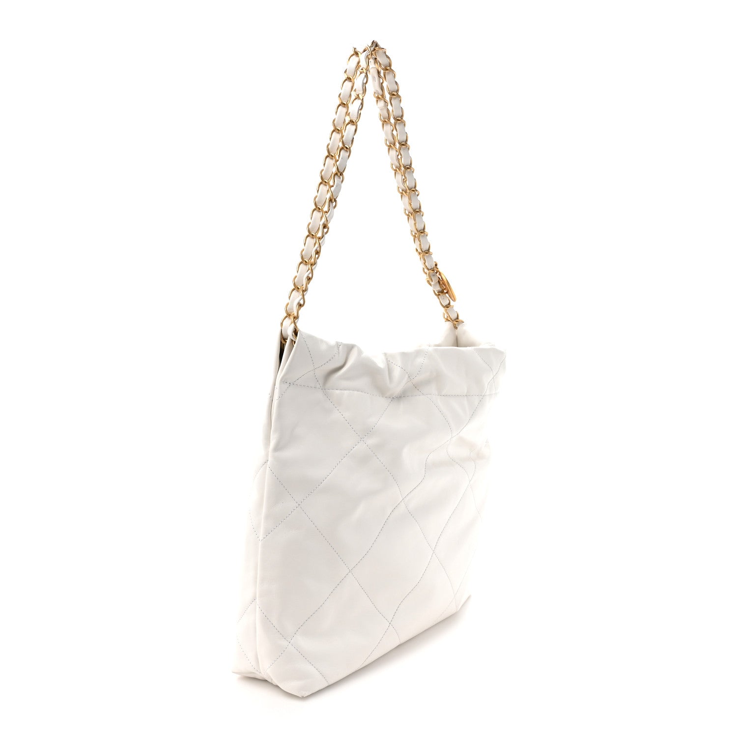 Chanel Shiny Calfskin Quilted Small Chanel 22 White 4 of 14