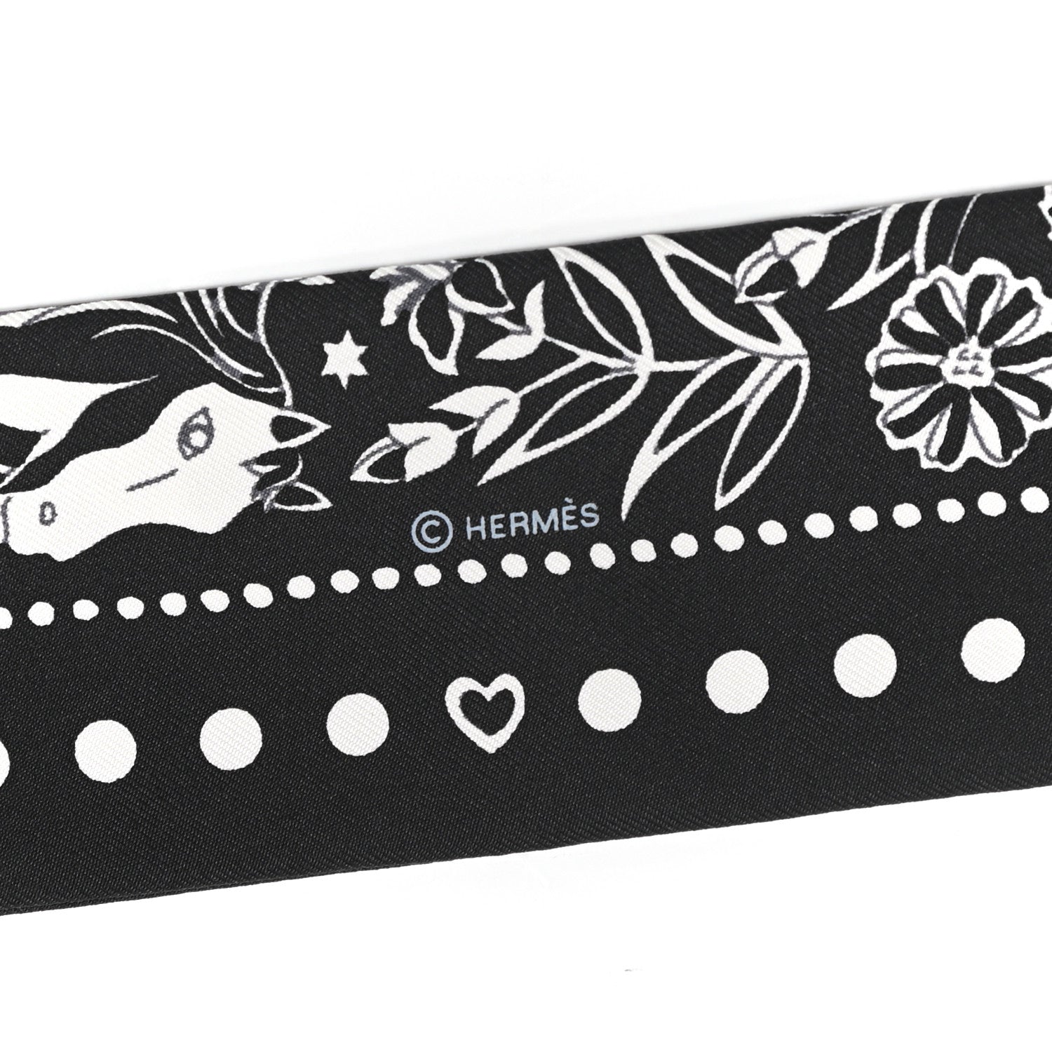 Hermes Silk Entre Ciel Et Mer Twilly Black White 3 of 4