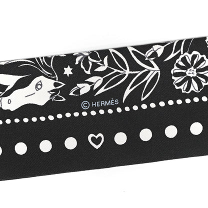 Hermes Silk Entre Ciel Et Mer Twilly Black White 3 of 4
