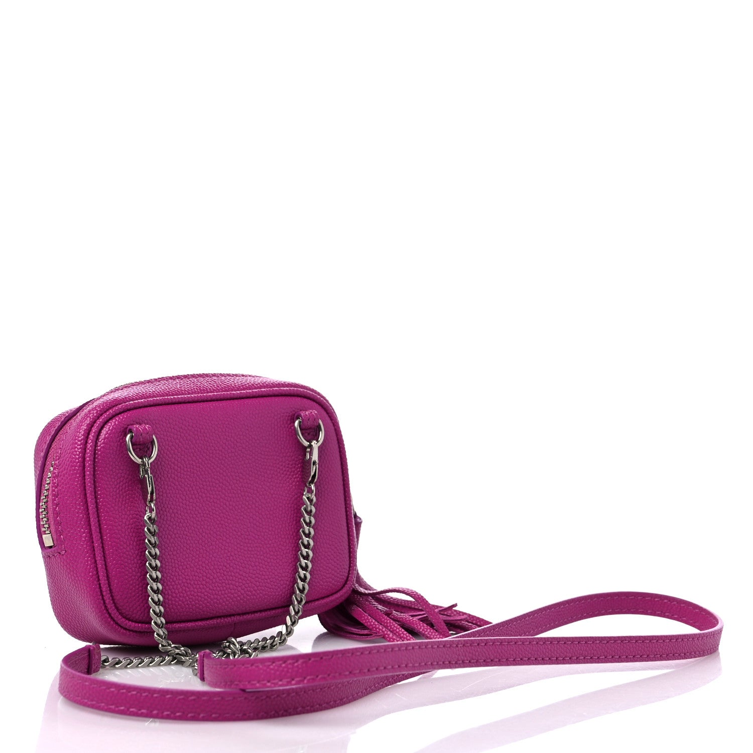 Saint Laurent Grain De Poudre Matelasse Monogram Baby Lou Camera Bag Electric Fuxia 3 of 12