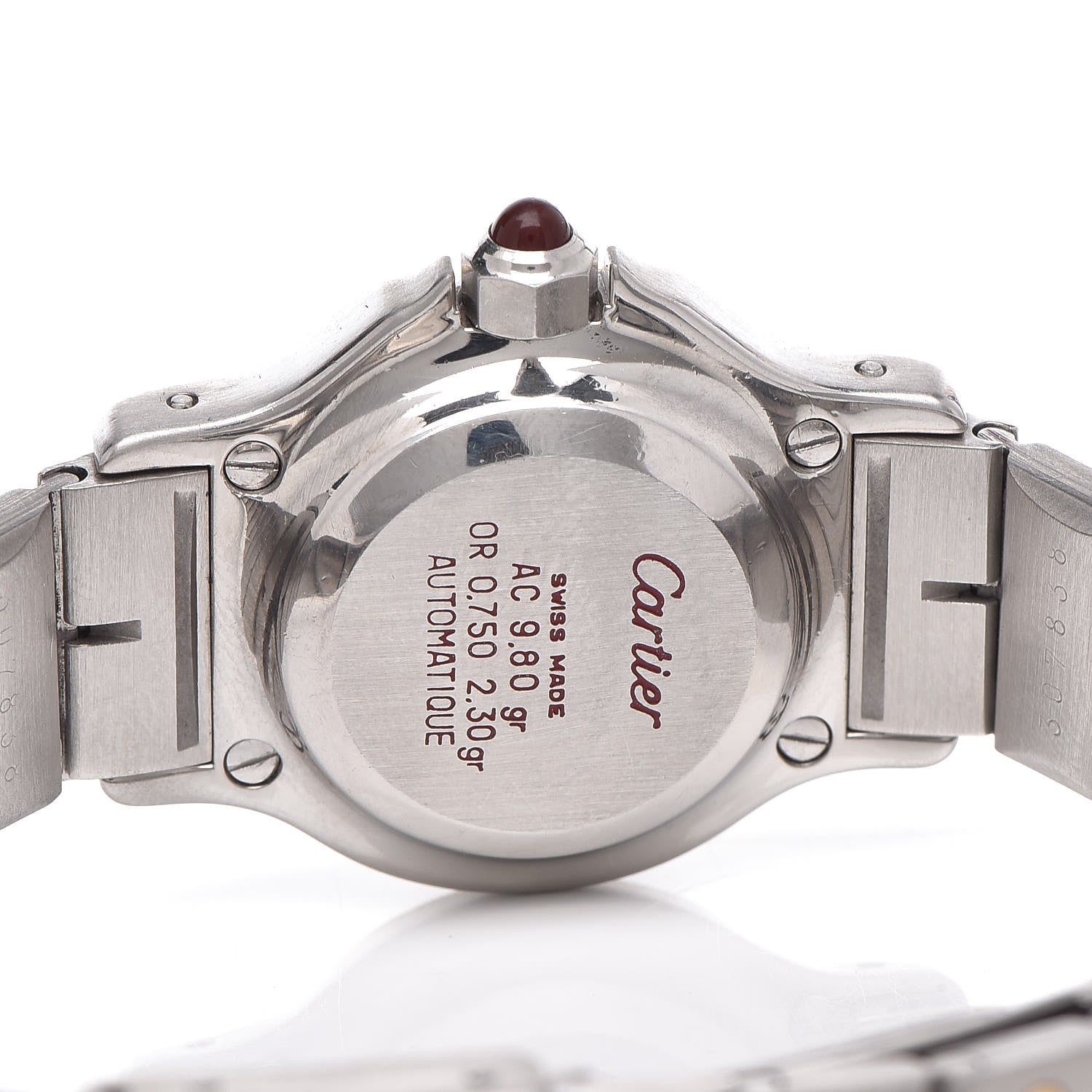 Cartier Stainless Steel 18K Yellow Gold Diamond 25mm Santos Octagon Automatic Watch Black 5 of 7