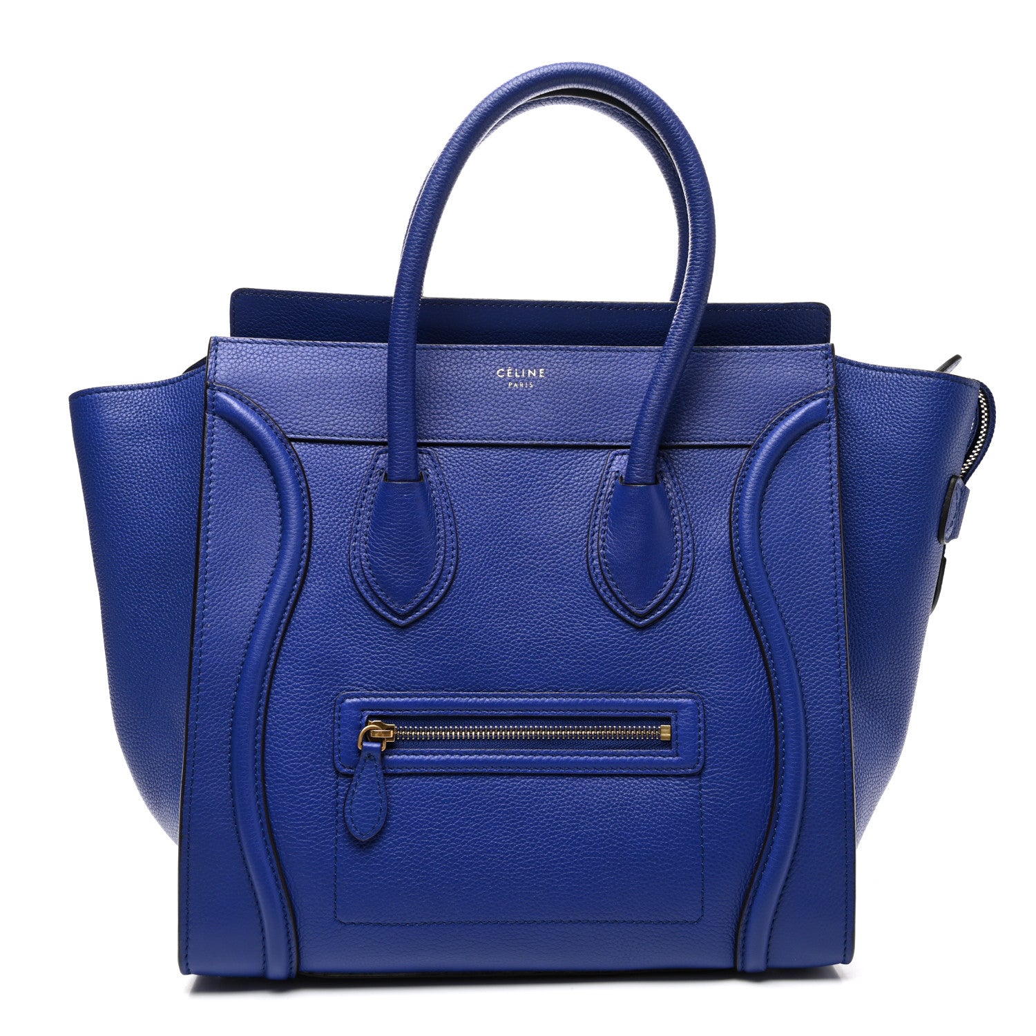 Celine Drummed Calfskin Mini Luggage Indigo 1 of 10