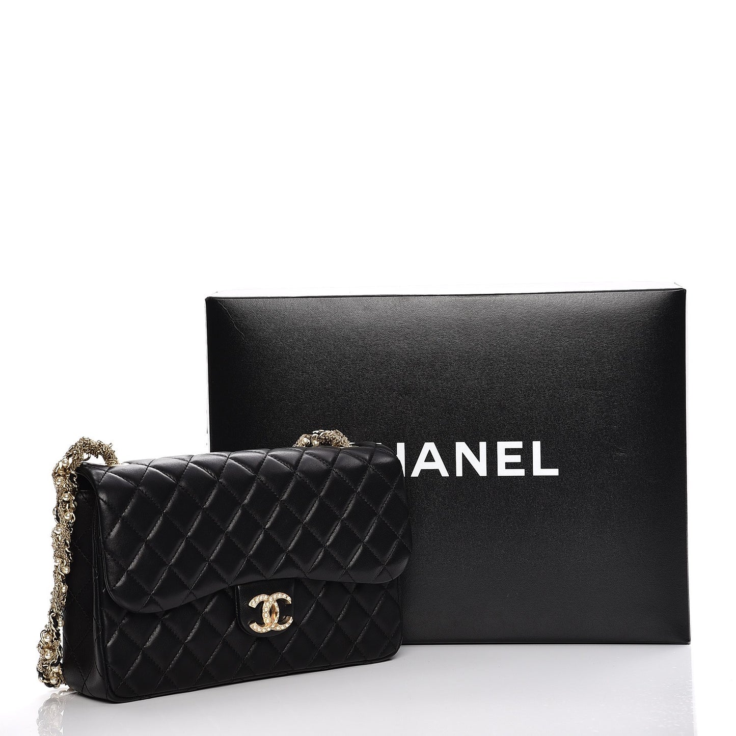 Lambskin Medium Westminster Pearl Flap Black