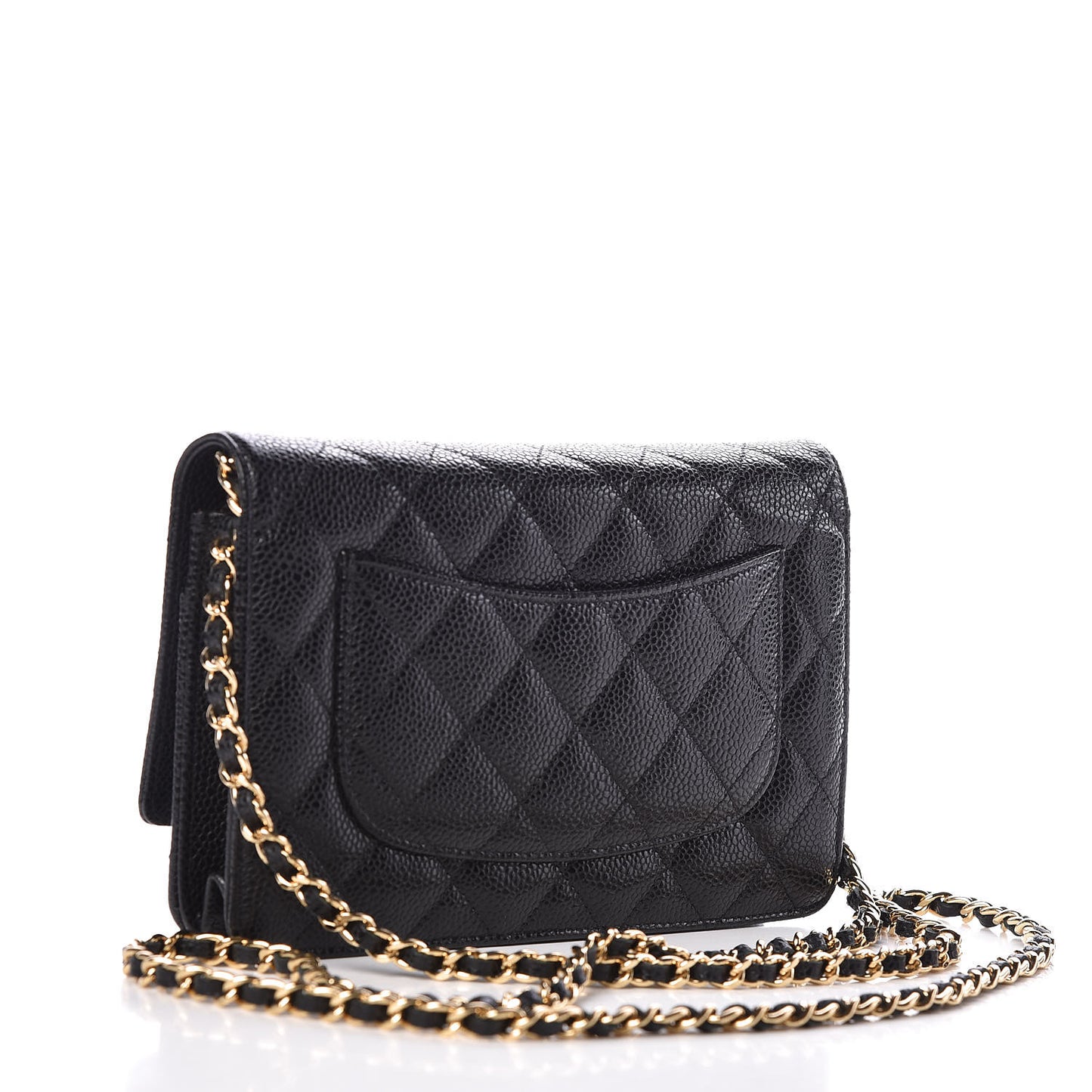 Caviar Quilted Wallet On Chain WOC Black