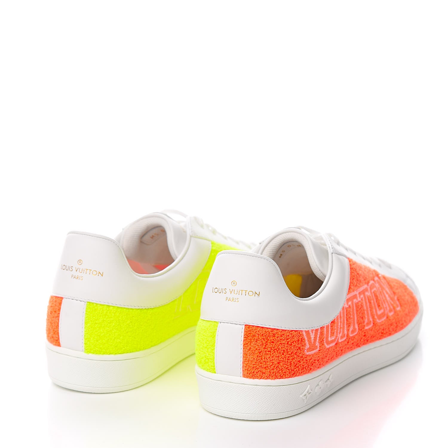 Louis Vuitton Calfskin Luxembourg Sneakers 7 White Orange Yellow 4 of 9