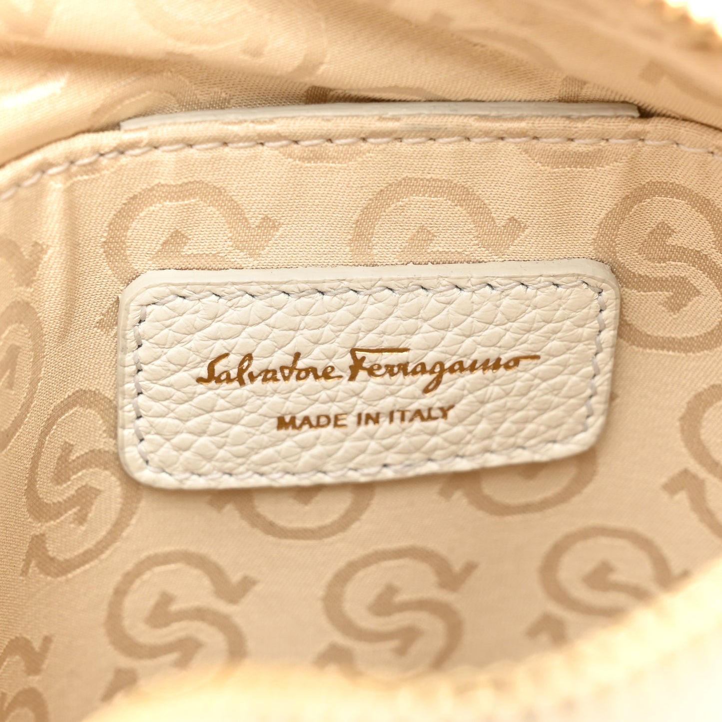 Calfskin Gancini Camera Case New White