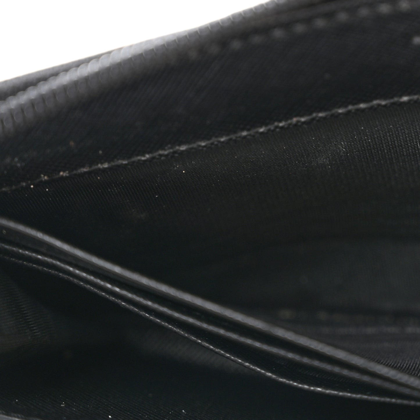 Saffiano Triangle Zip Around Wallet Black
