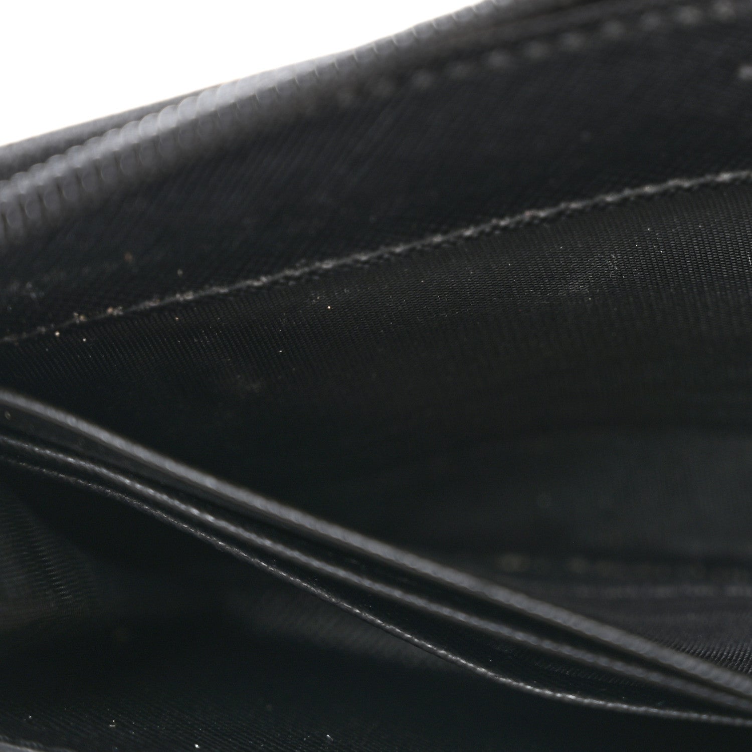 Prada Saffiano Triangle Zip Around Wallet Black 9 of 11