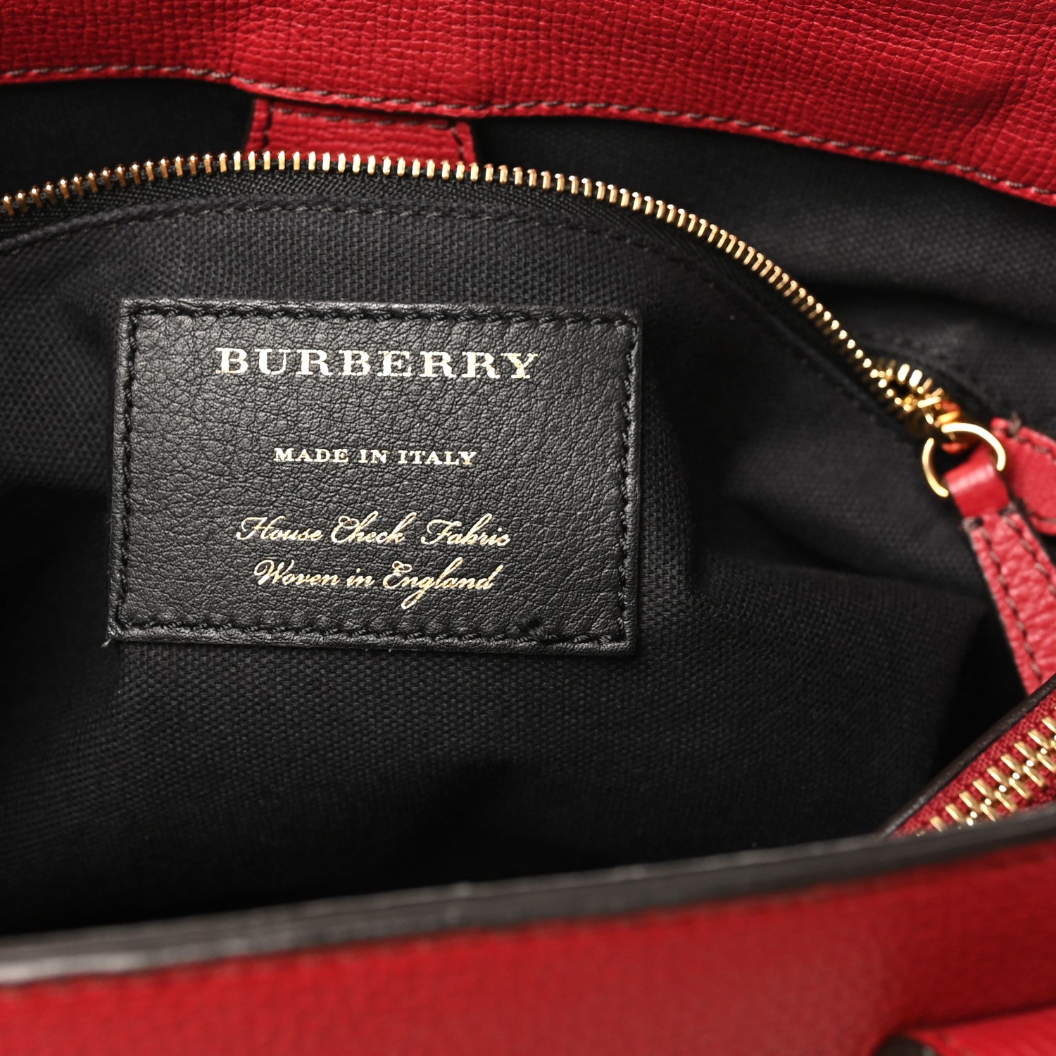 Burberry Derby Calfskin House Check Medium Banner Tote Russet Red 6 of 9
