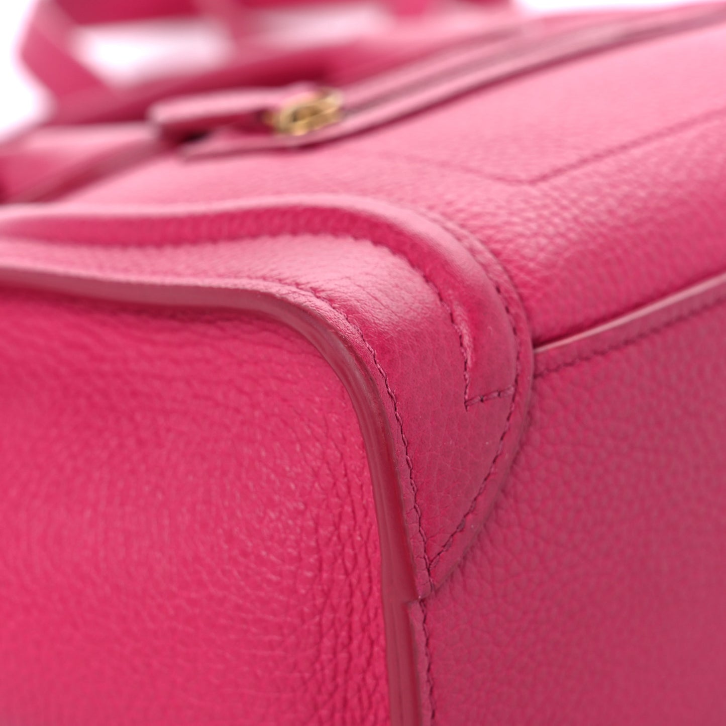 Drummed Calfskin Nano Luggage Fuchsia