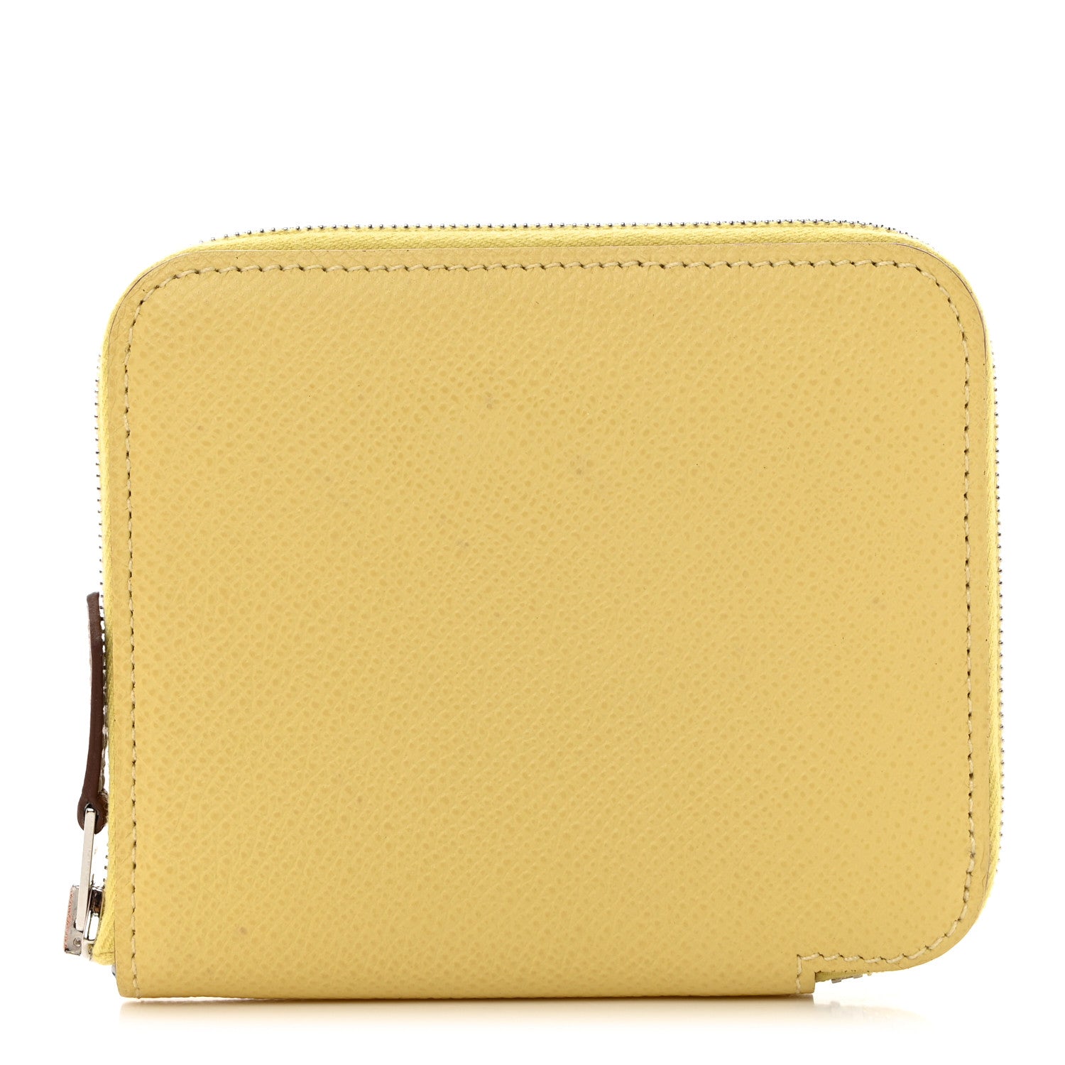 Hermes Epsom Silk'In Compact Wallet Jaune Poussin Menthe 1 of 8