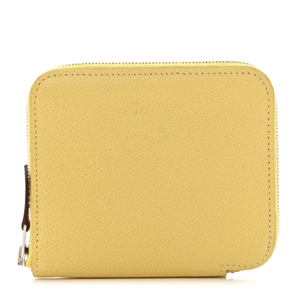 Hermes Epsom Silk'In Compact Wallet Jaune Poussin Menthe 1 of 8