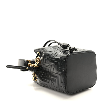 Fendi Vitello Liberty F is Fendi FF 1974 Embossed Mini Mon Tresor Bucket Bag Black 4 of 11
