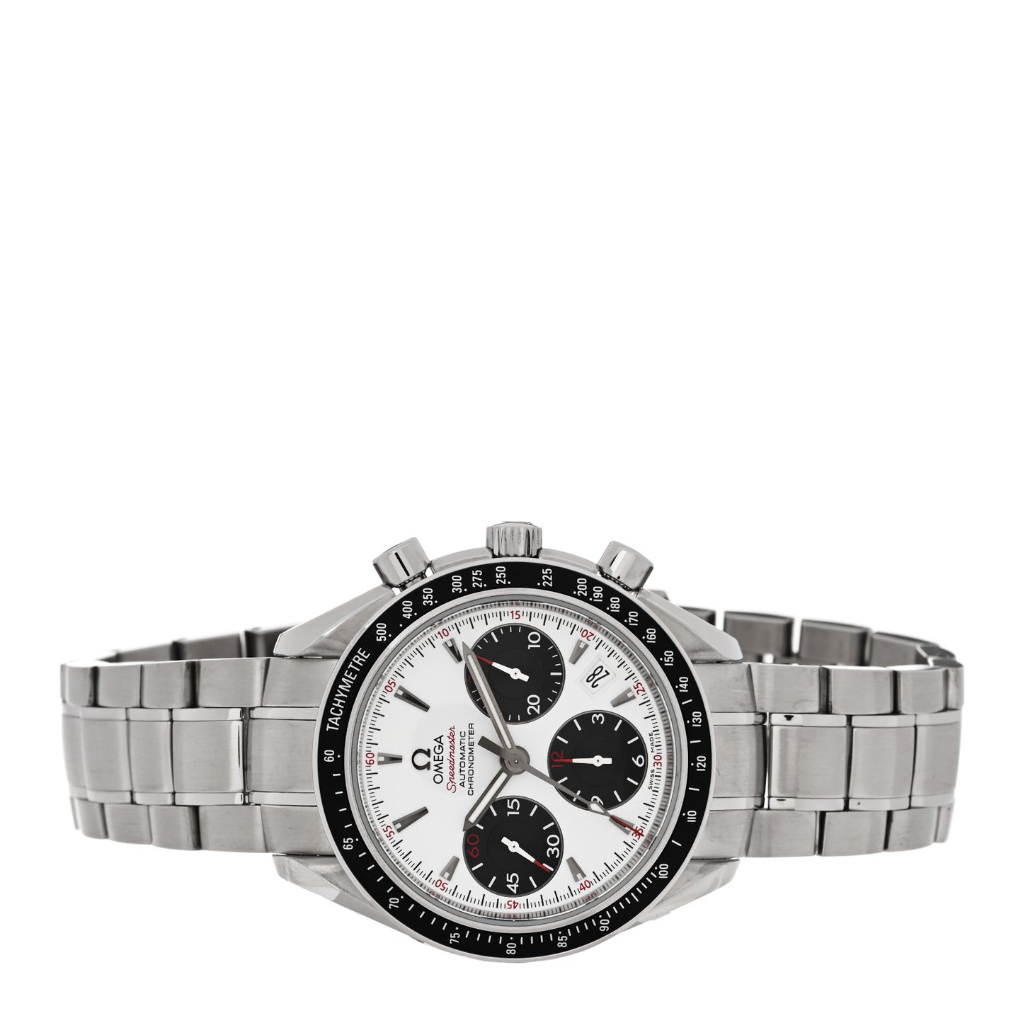 Stainless Steel 40mm Speedmaster Date Automatic Watch White 323.30.40.40.04.001