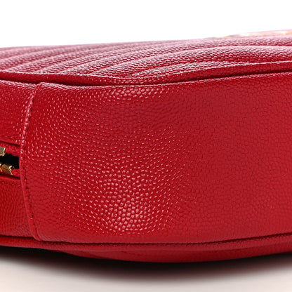 Saint Laurent Grain De Poudre Matelasse Monogram Mini Lou Camera Bag Eros Red 9 of 10