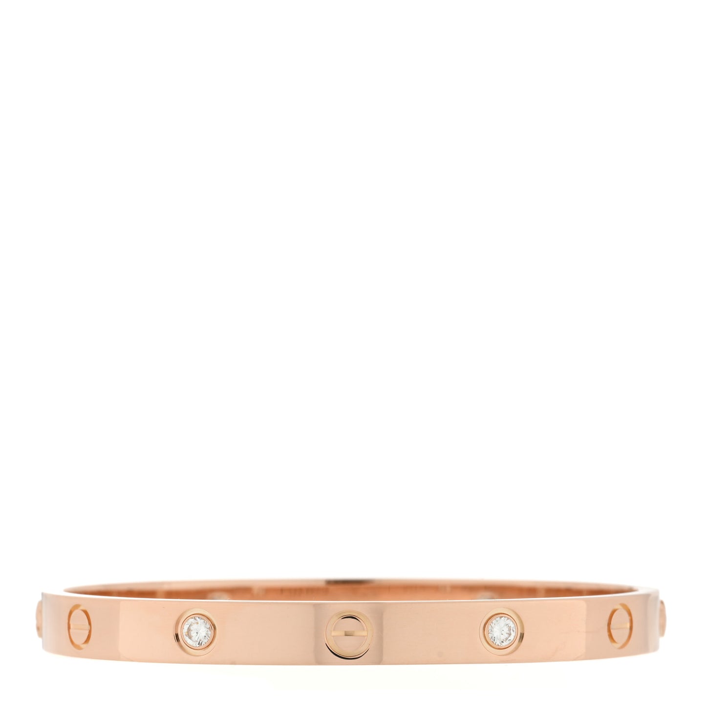 18K Pink Gold 4 Diamond LOVE Bracelet 17