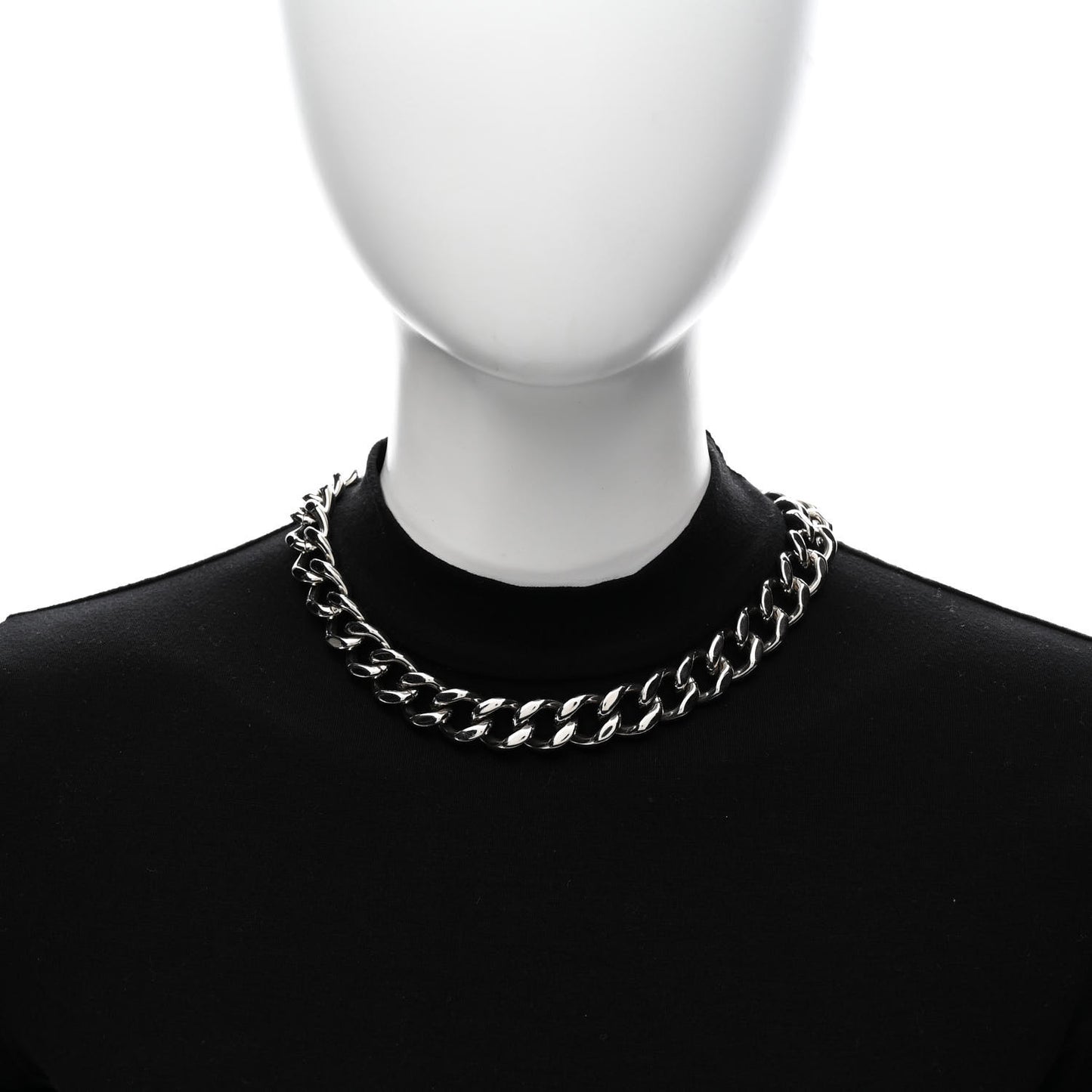 Brass CD Icon Chain Link Necklace Silver