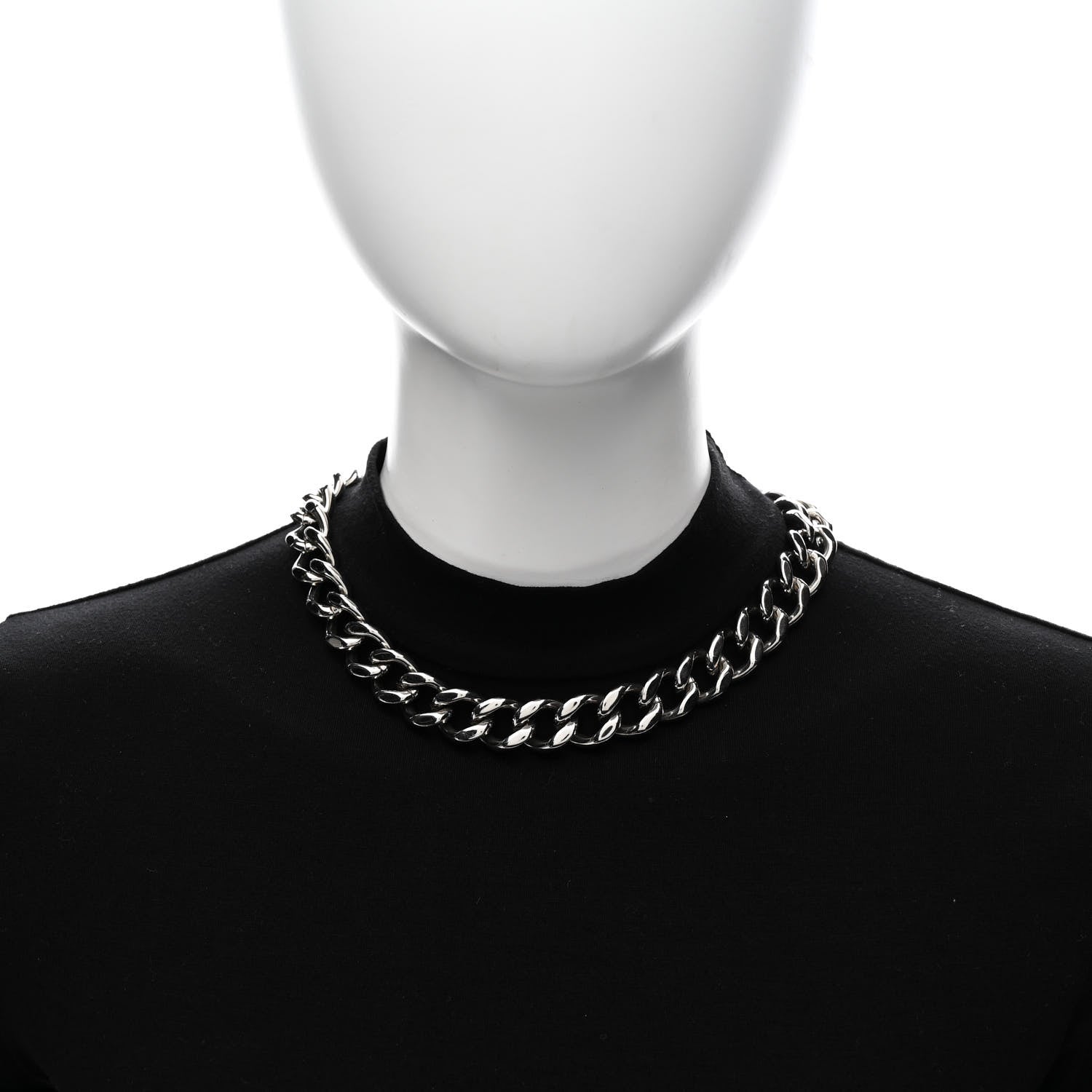 Christian Dior Brass CD Icon Chain Link Necklace Silver 2 of 6