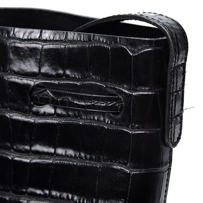 Mansur Gavriel Crocodile Embossed Mini Bucket Bag Black 6 of 9