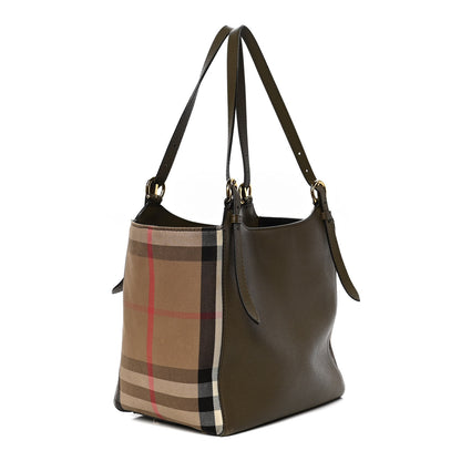 Burberry Grainy Calfskin House Check Small Canterbury Olive Melange 4 of 11