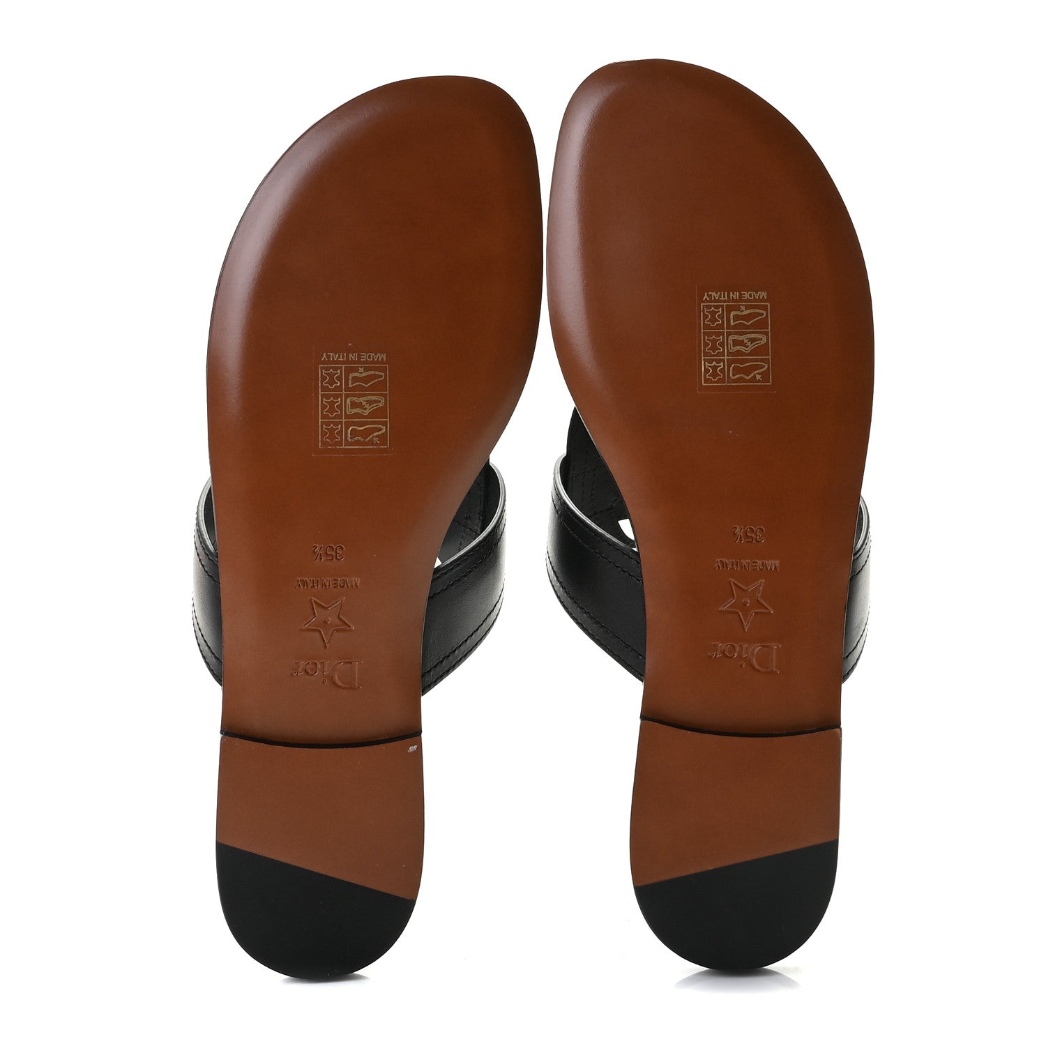Christian Dior Calfskin 30 Montaigne Thong Sandals 35.5 Black 7 of 8