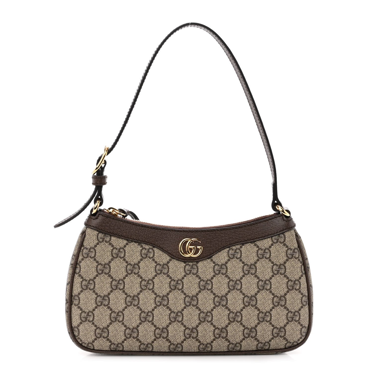 Gucci GG Supreme Monogram Textured Dollar Calfskin Small Ophidia Hobo Beige Ebony New Acero 1 of 10