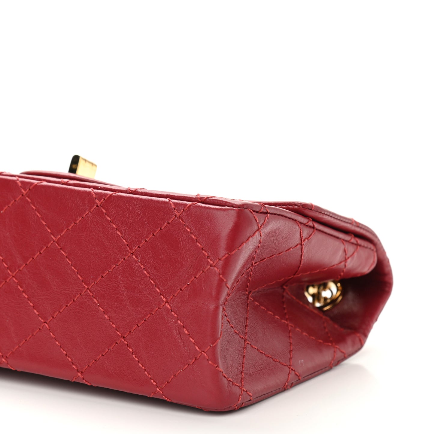 Aged Calfskin Quilted 2.55 Reissue Mini Flap Red