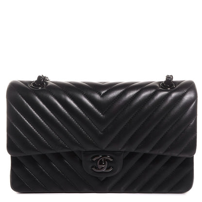 Chanel Lambskin Chevron Medium Double Flap So Black 1 of 9