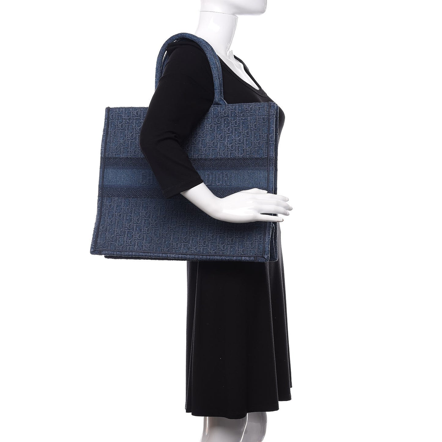 Oblique Denim Book Tote Denim Blue