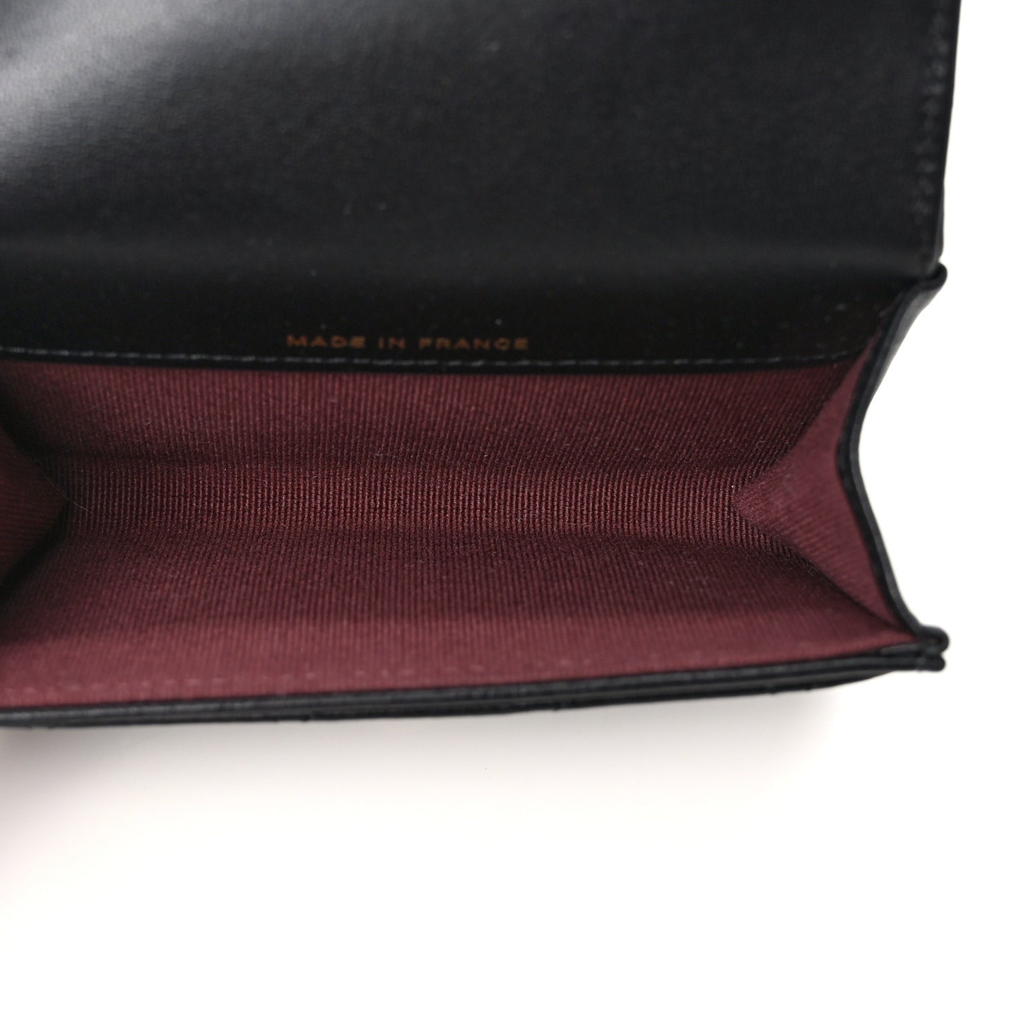 Lambskin Quilted Flap Card Holder Wallet Black