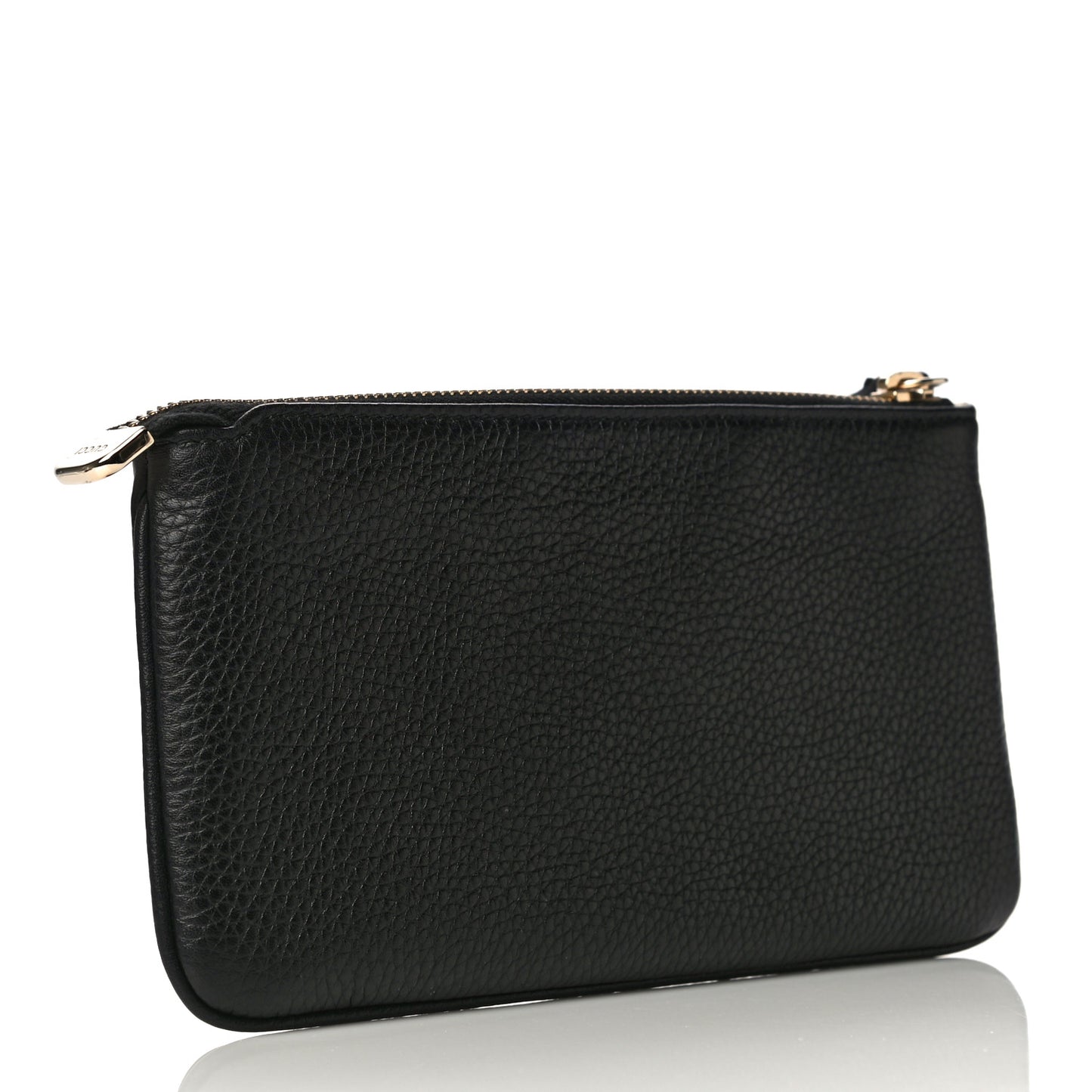 Pebbled Calfskin Soho Wristlet Black