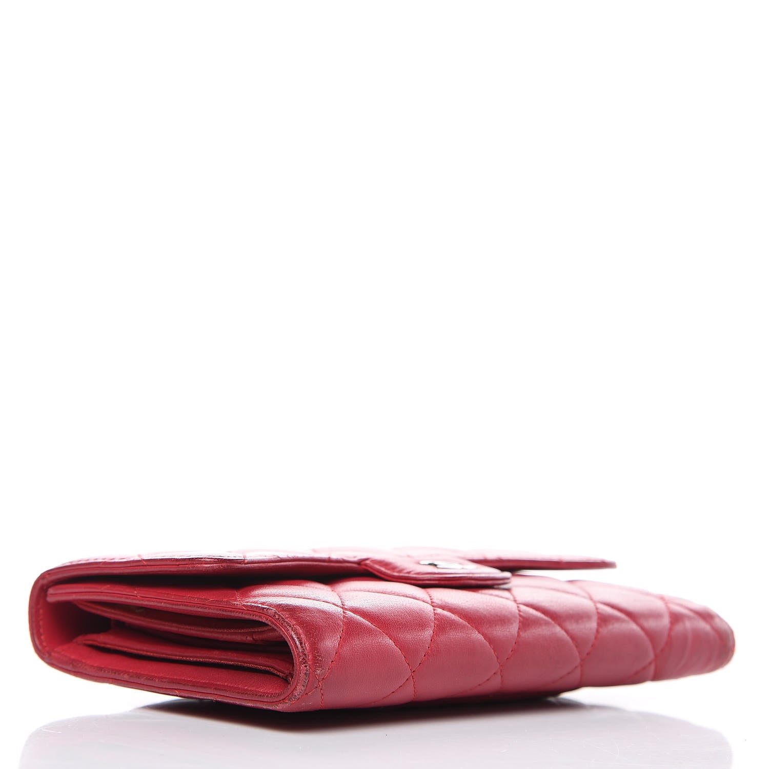 Chanel Lambskin Quilted Large Flap Wallet Dark Pink 4 of 17
