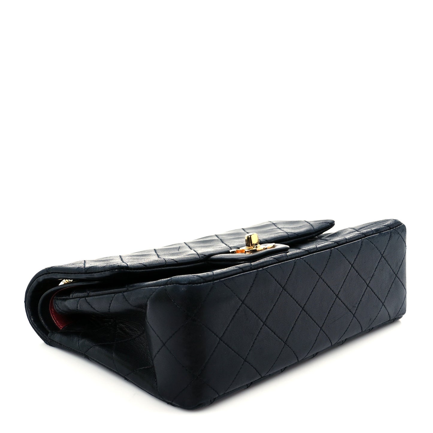Lambskin Quilted Small Double Flap Black