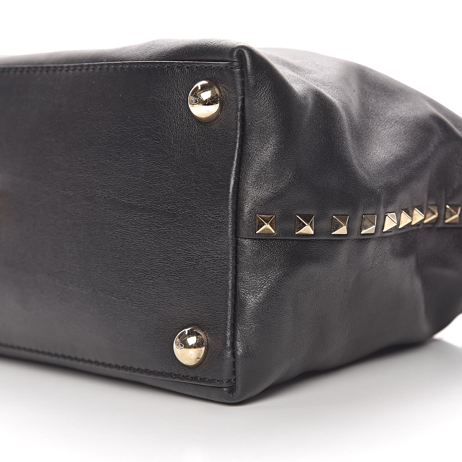 Valentino Garavani Vitello Rockstud Dome Satchel Black 8 of 10