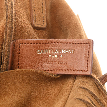 Saint Laurent Suede Fringe Flat Anita Crossbody Bag Light Ocre 6 of 8