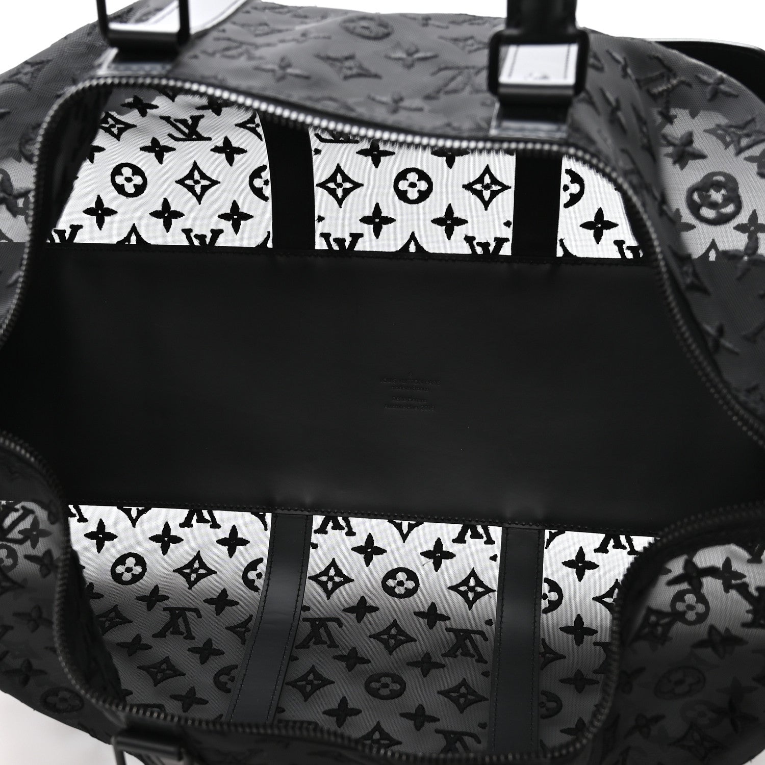 Louis Vuitton Monogram See Through Keepall Bandouliere 50 Black 4 of 8