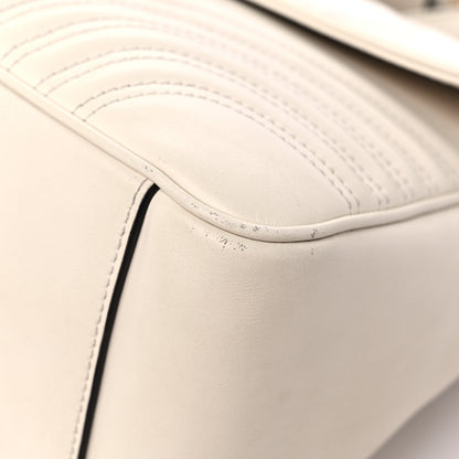 Gucci Calfskin Matelasse Small GG Marmont Top Handle Shoulder Bag White 9 of 18
