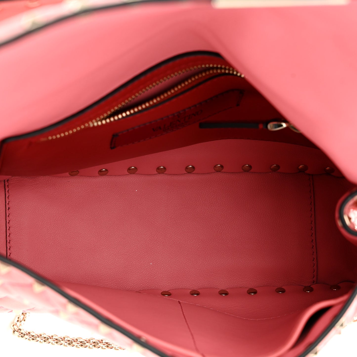 Nappa Medium Rockstud Spike Shoulder Bag Paradise Rose