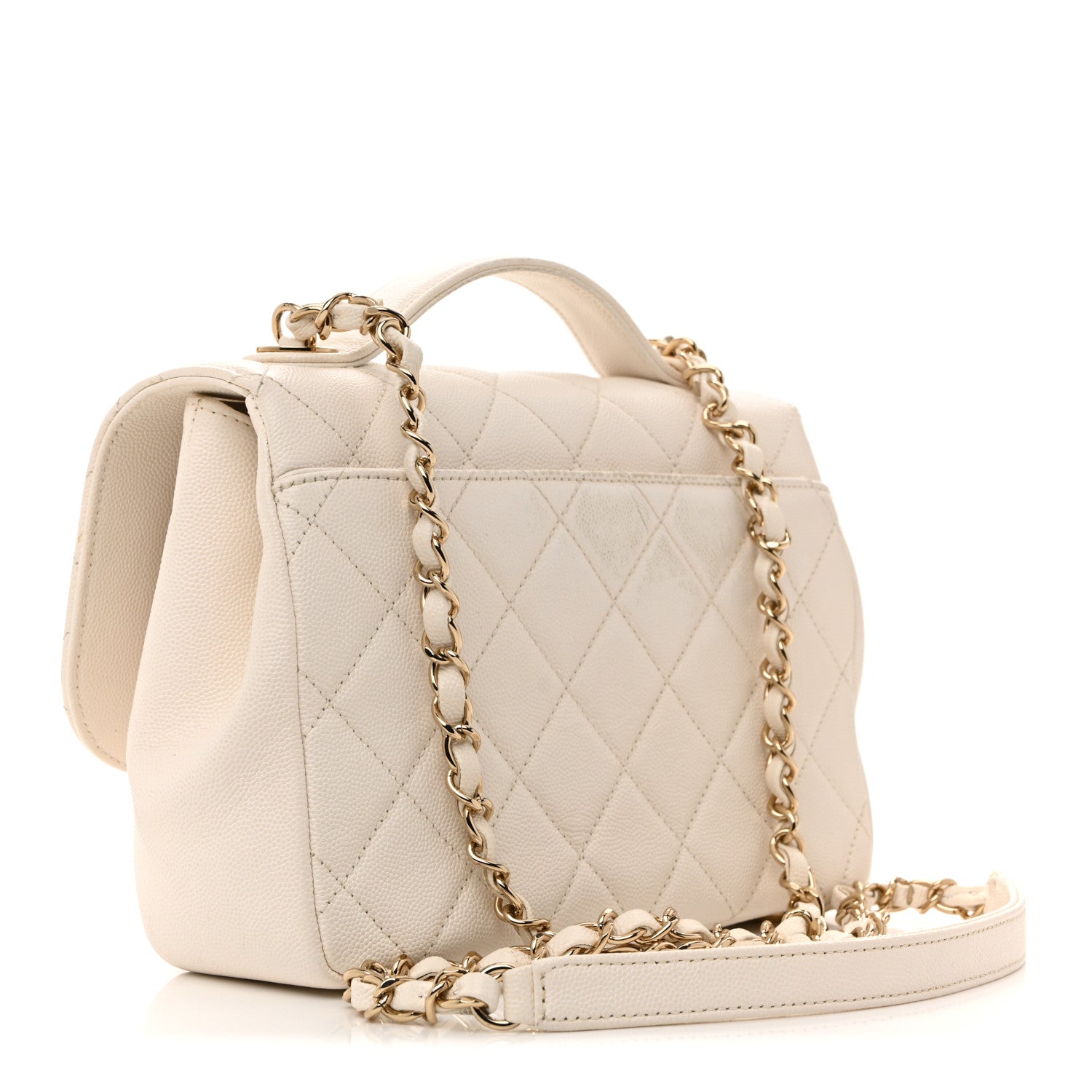 Chanel Caviar Quilted Medium Business Affinity Flap White 3 of 15