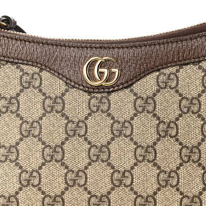Gucci GG Supreme Monogram Textured Dollar Calfskin Small Ophidia Hobo Beige Ebony New Acero 8 of 10