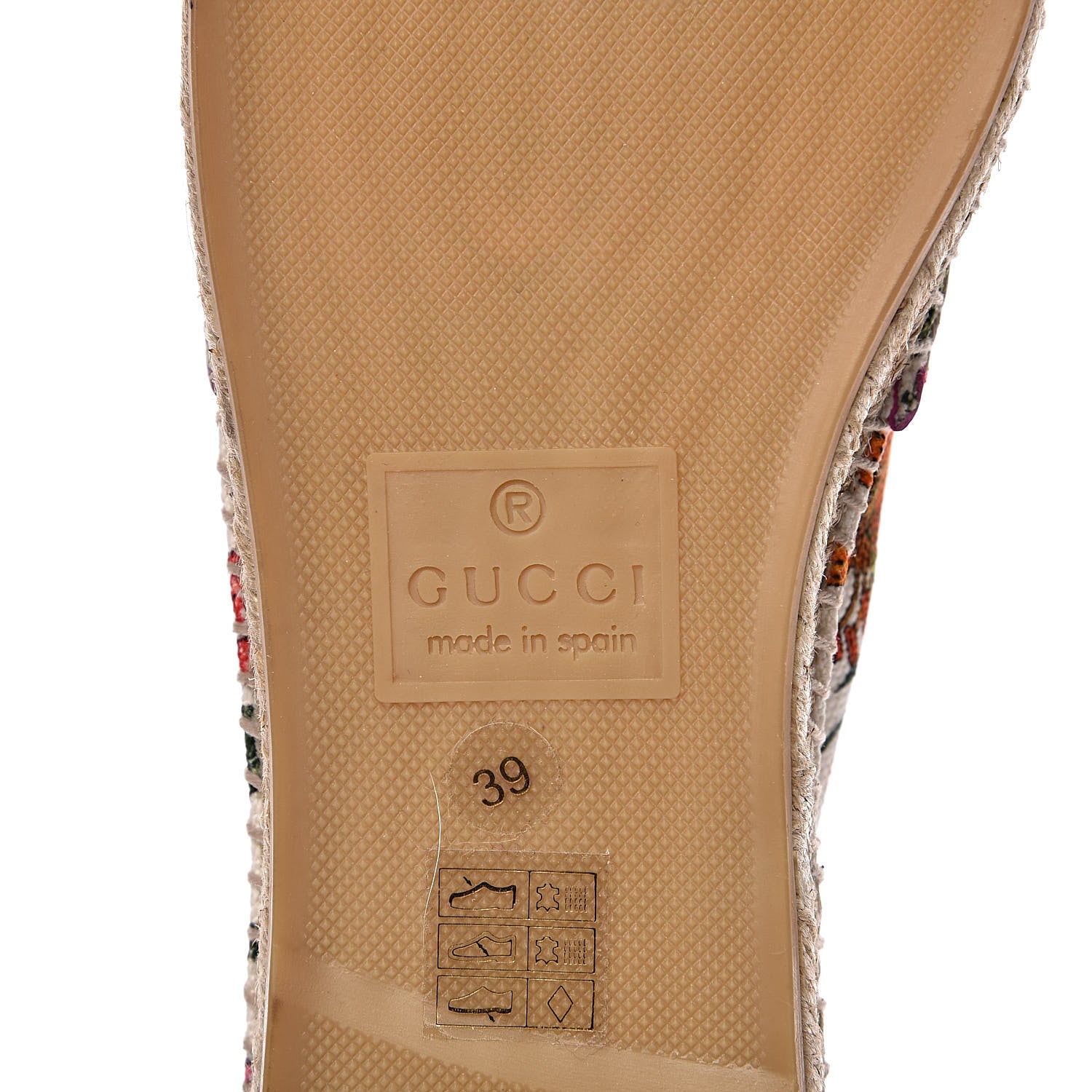 Gucci Canvas Flora Print Espadrilles 39 White Multicolor Fuxia 8 of 9