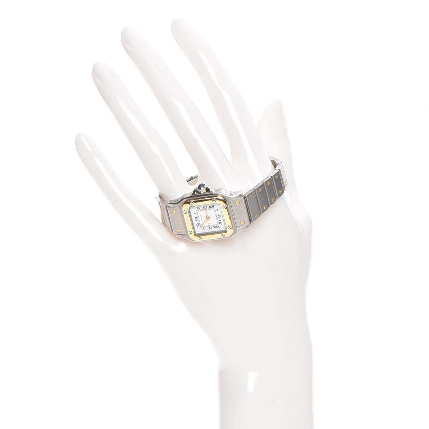 Stainless Steel 18K Yellow Gold 24mm Santos De Cartier Galbee Quartz Watch