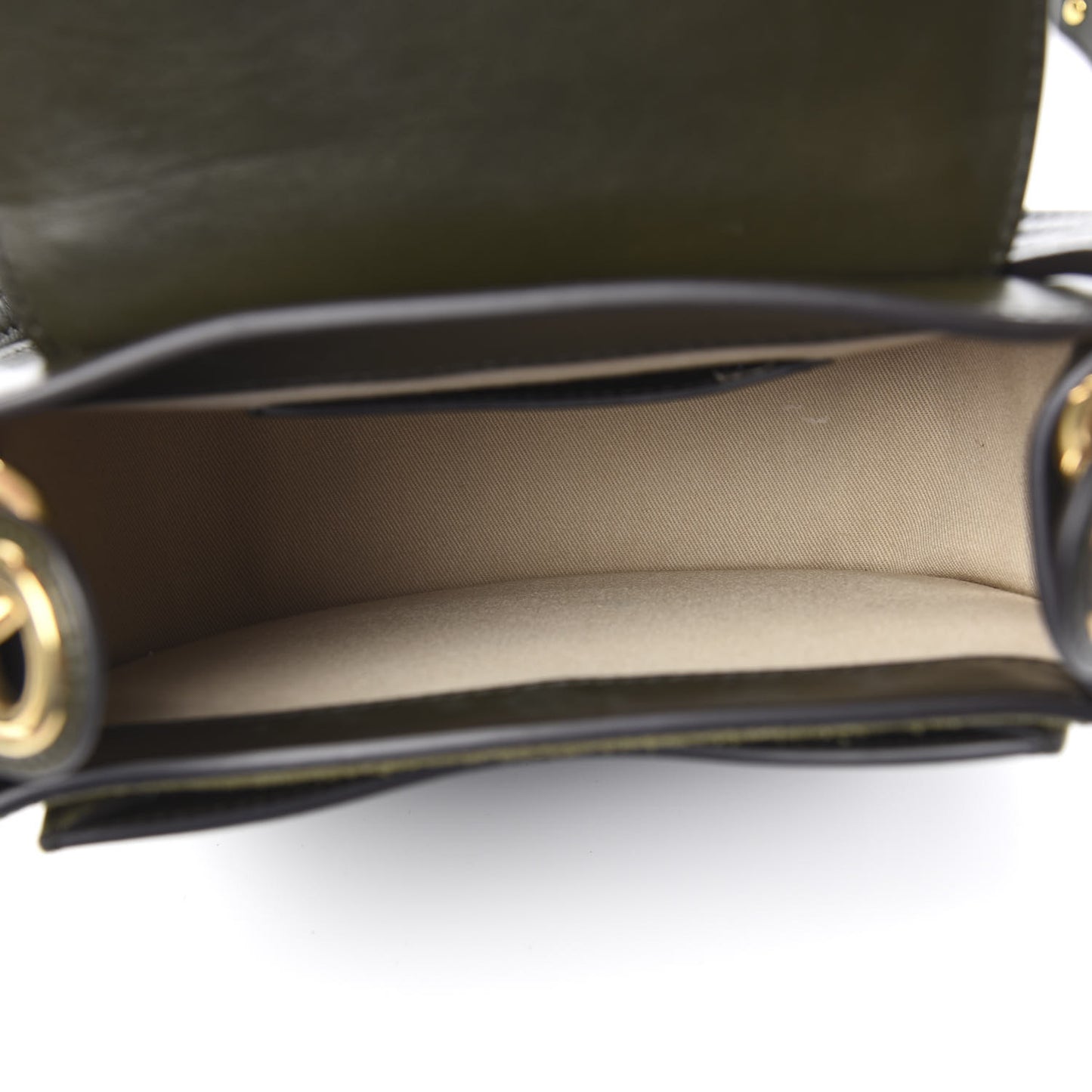 Calfskin Suede Small Tess Bag Deep Forest