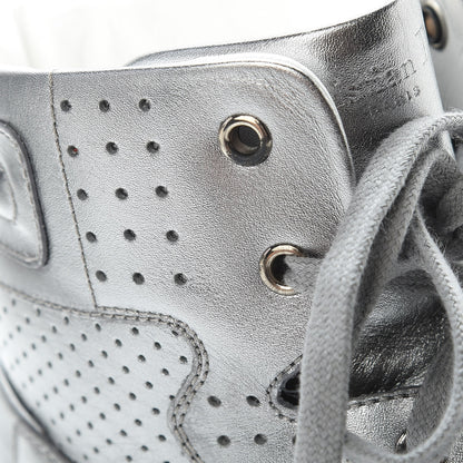 Christian Dior Metallic Calfskin Hip-Dior High Top Sneakers 39 Steel 13 of 14